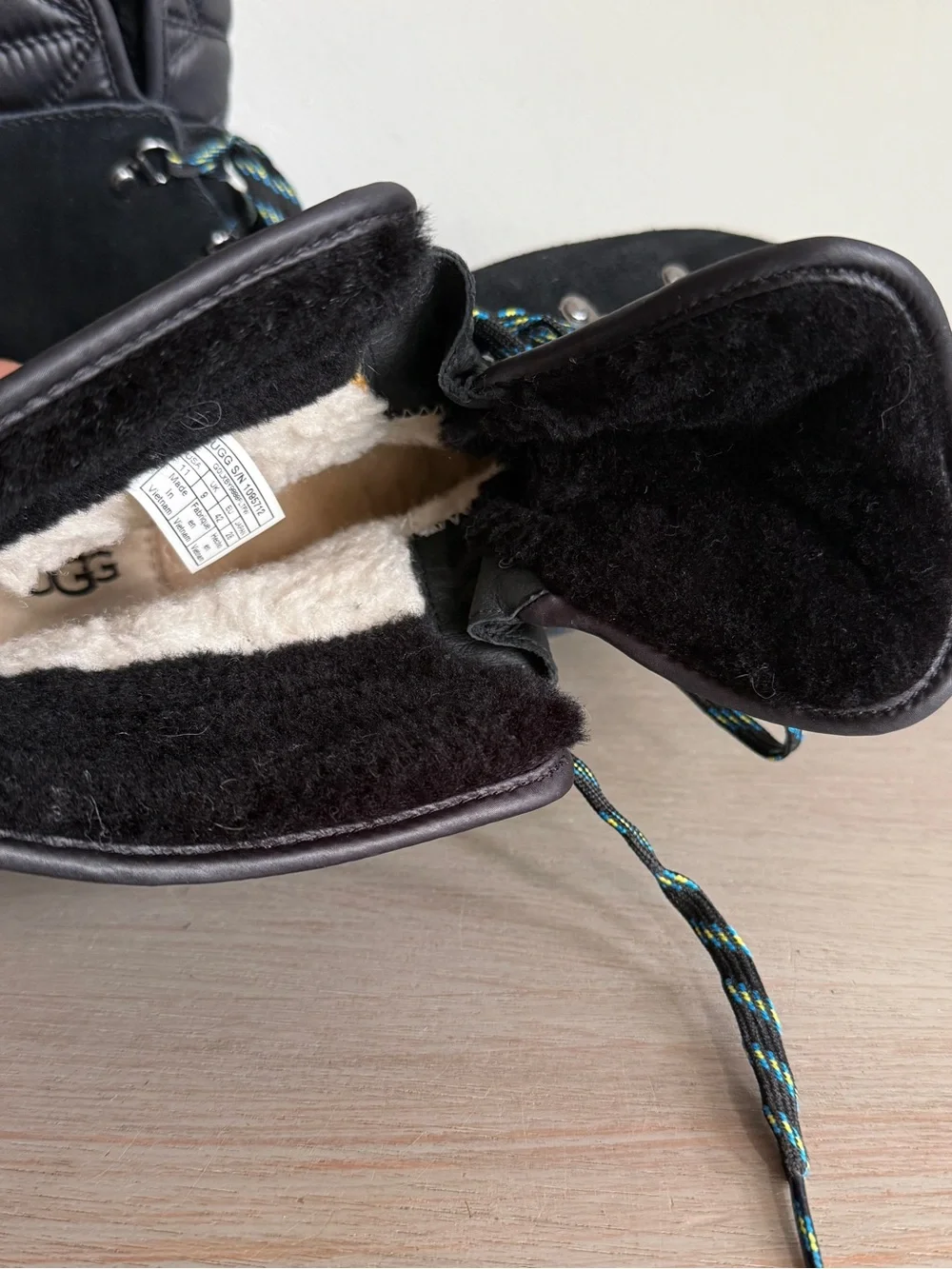 UGG Birch Black Waterproof Snow Boots Lace Up Cold Weather Tech Womens 11